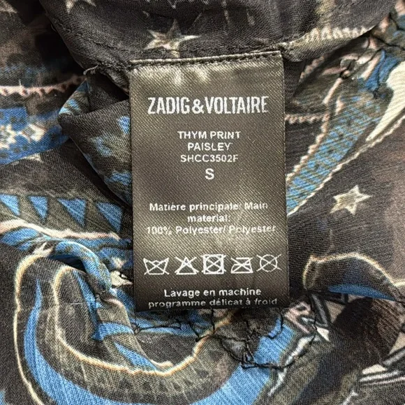 ZADIG & VOLTAIRE Thym Paisley Printed Blouse - Picture 12 of 12